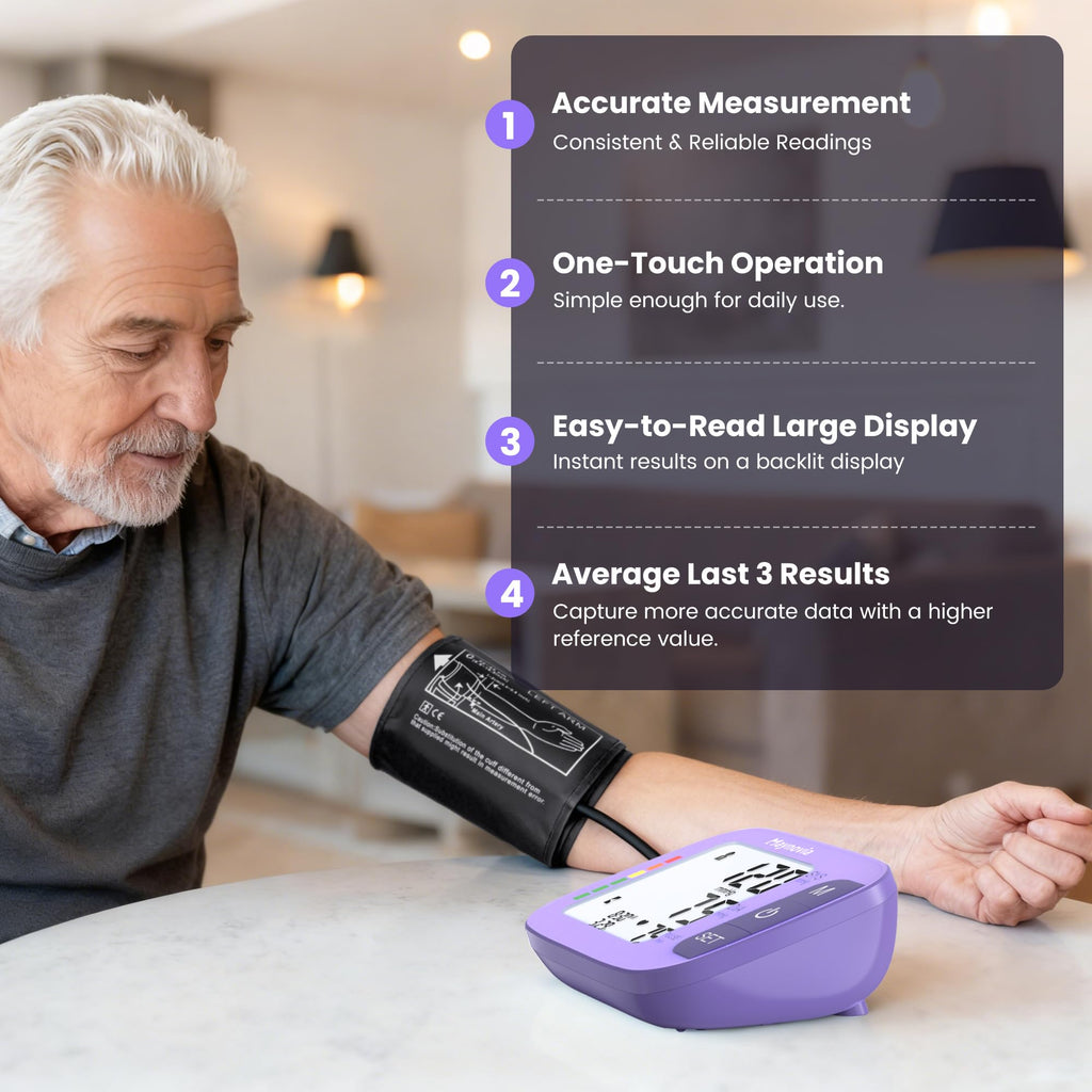 Upper Arm Blood Pressure Monitor 8.6-16.5 in Cuff Purple V6166