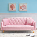 Pink Velvet Futon Sofa Bed Z284