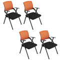 Foldable Mesh Office Chair with Back Armrest, 4pcs, Orange T201