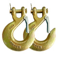 2 Pack 3/8 Inch Forged Steel Clevis Slip Hook with Safety Latch B95583
