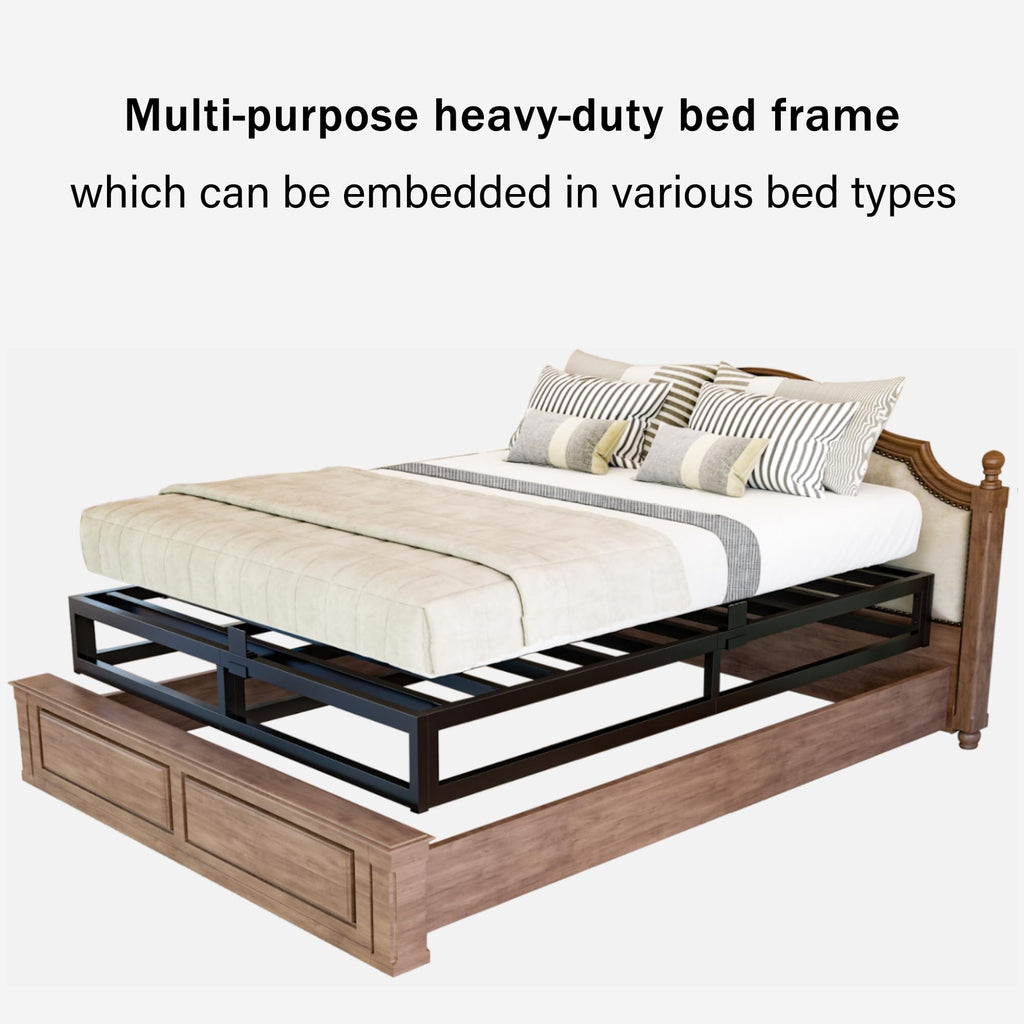 18 Inch Queen Size Black Metal Platform Bed Frame L449