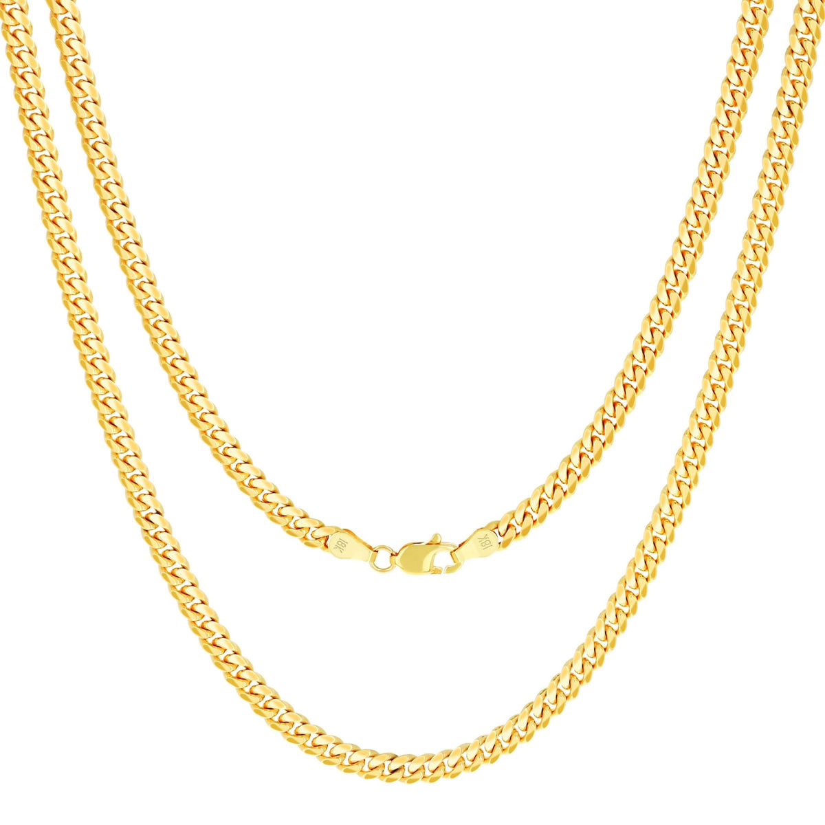 18k Yellow Gold Cuban Link Chain Necklace N73016
