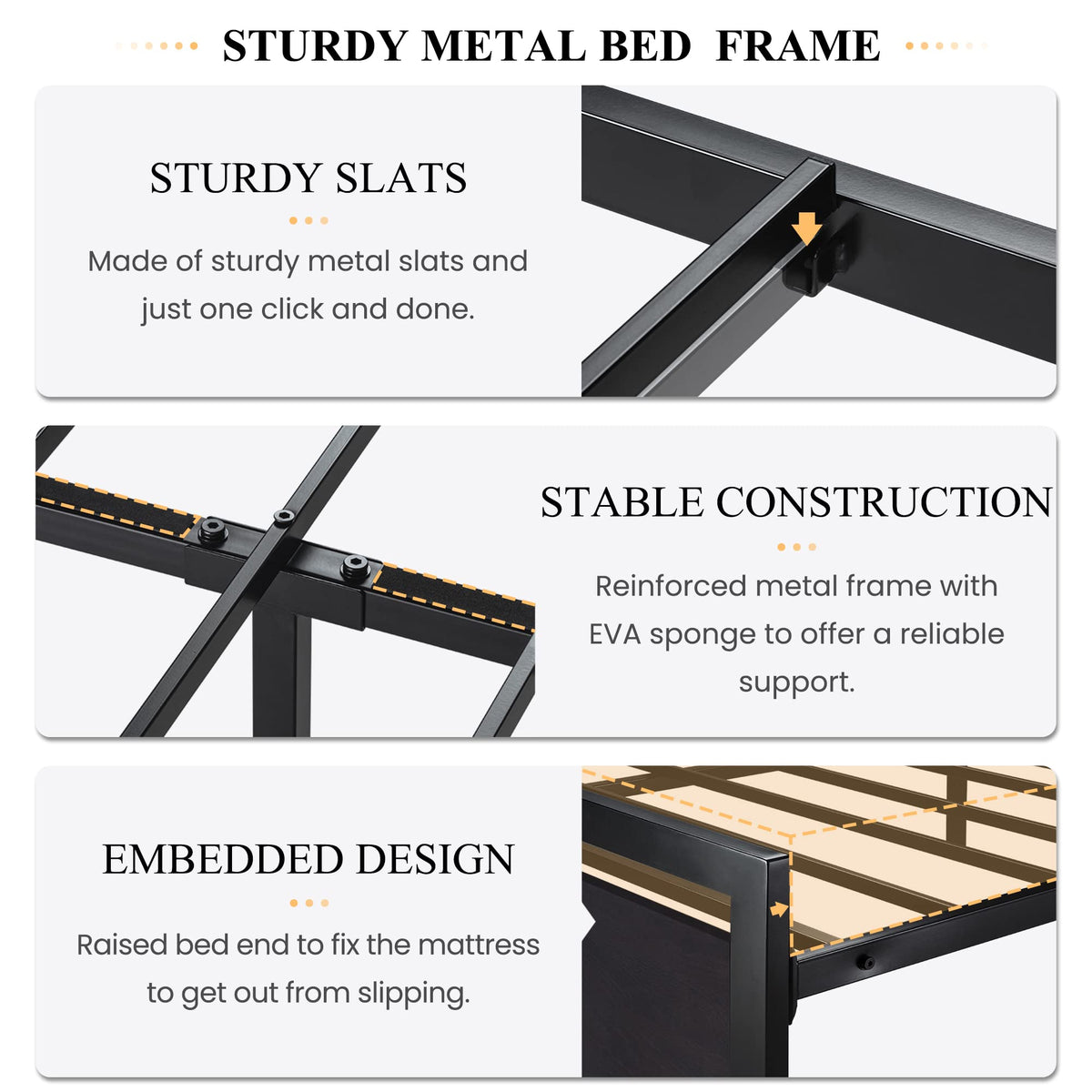 Queen Size Bed Frame with Headboard Y9905