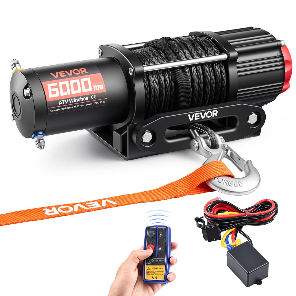 6000 lbs 12V Electric Winch with Synthetic Rope L650457