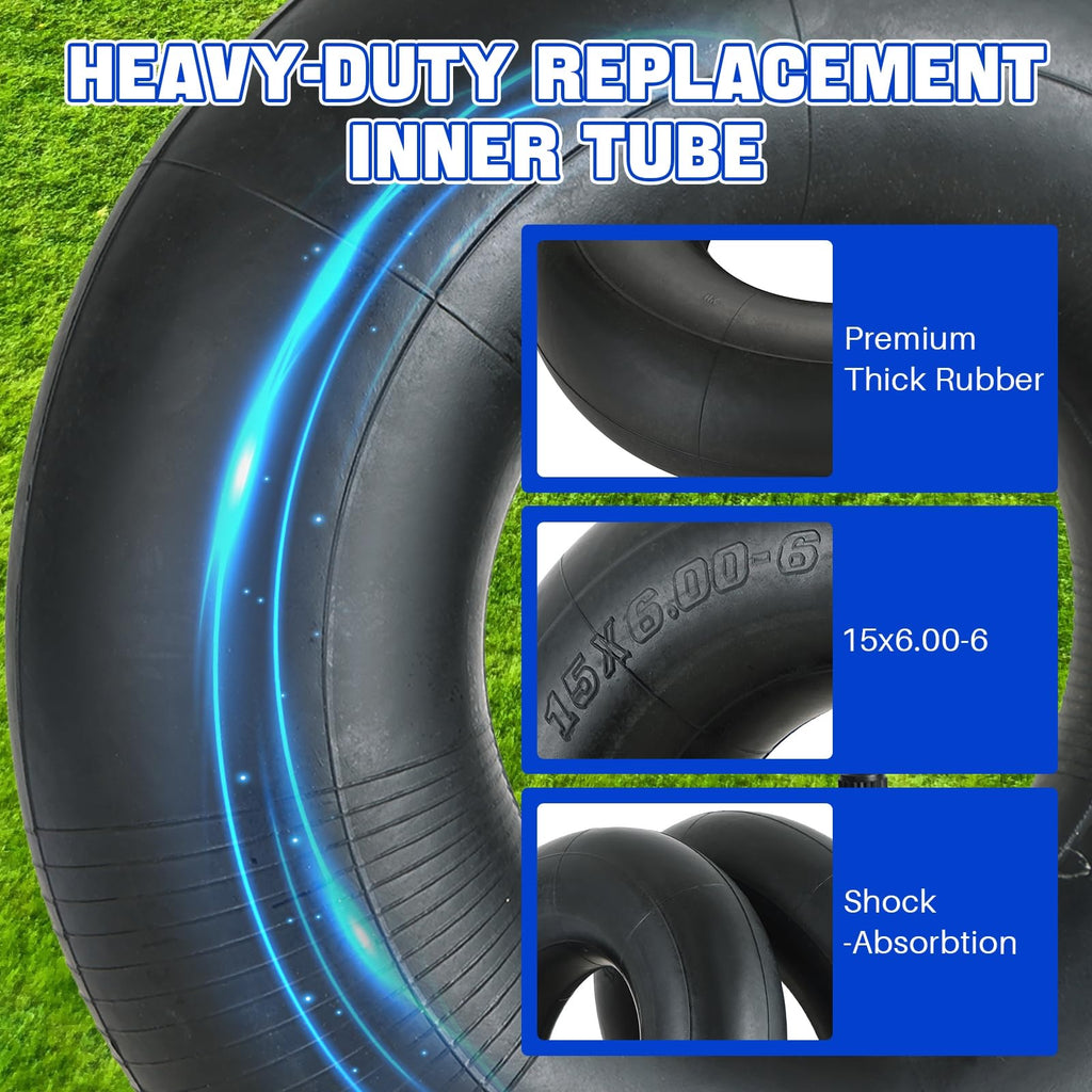 2 Pack 15x6.00-6" Inner Tubes with TR-13 Straight Valve Stem R766