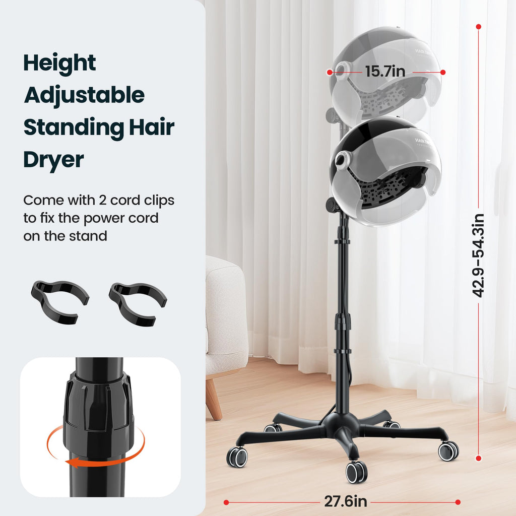 Ionic Hooded Hair Dryer 1875W Gray O4918