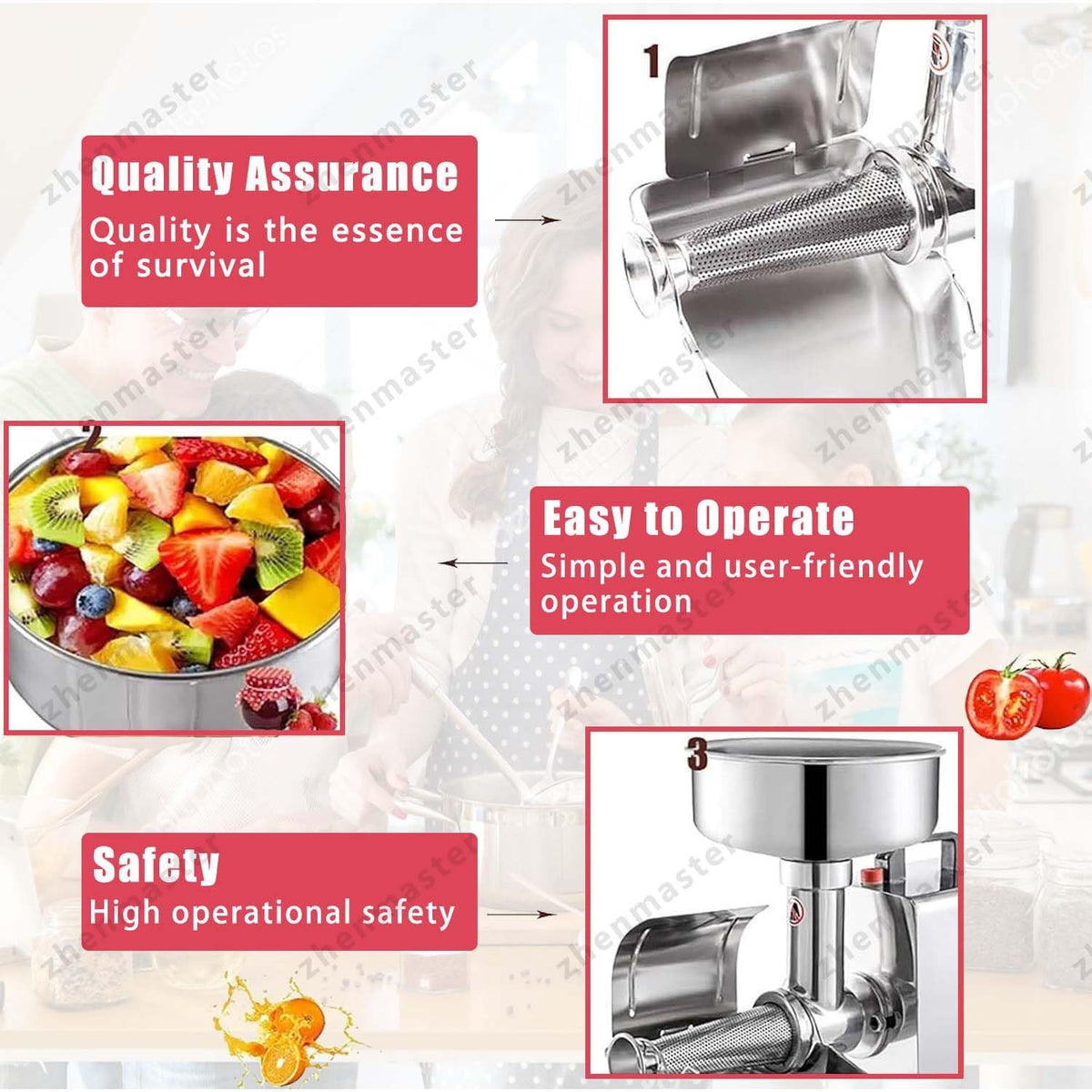 450W Stainless Steel Electric Tomato Strainer G456