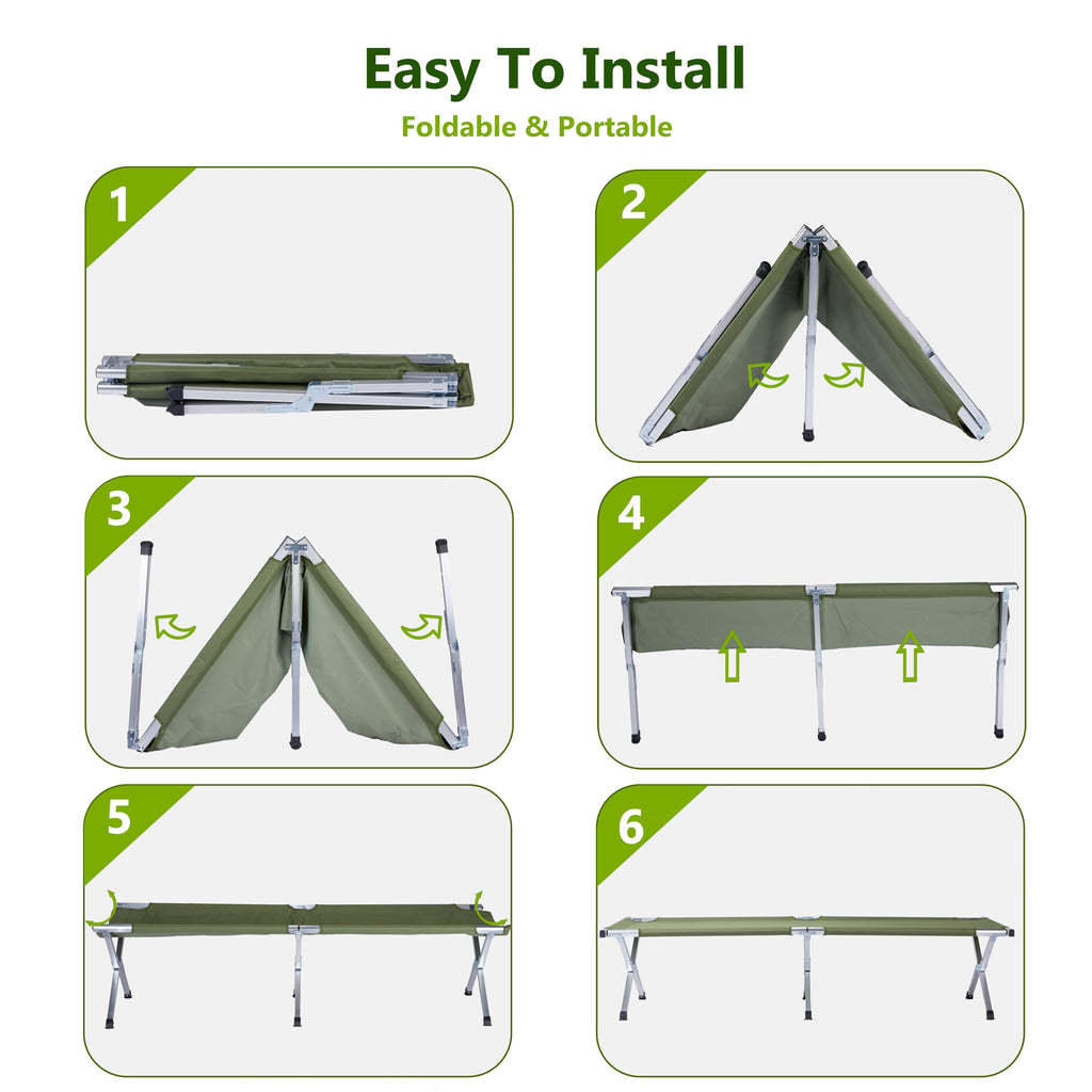 25" Wide Folding Camping Cot with Carry Bag S963140
