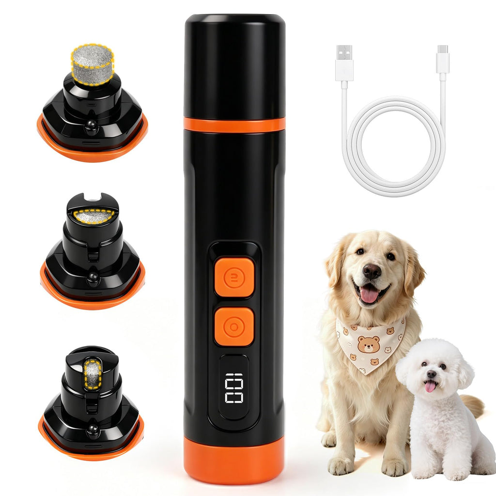 Dog Nail Grinder, Quiet 3-Speed with LED & Safety Guard B5555