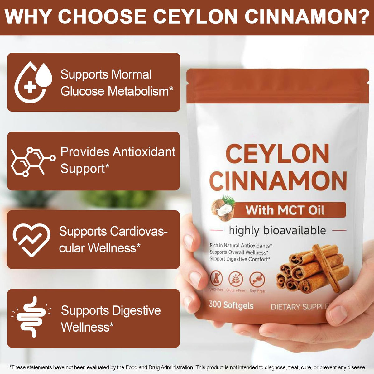 Cinnamon Capsules 300 Softgels with MCT Oil L76323