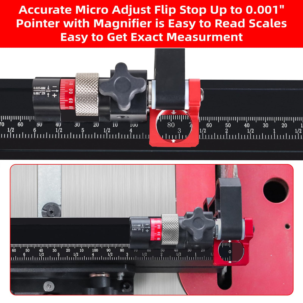 Table Saw Miter Gauge with Extendable Fence and Flip Stop Q28918