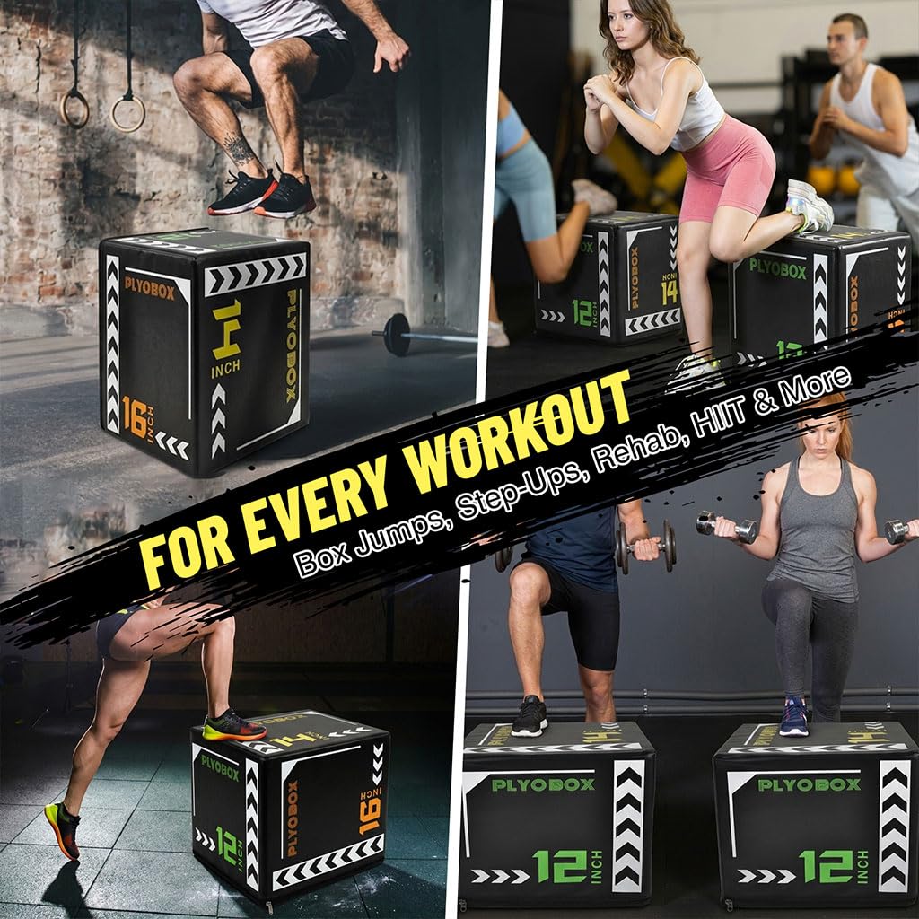 14 Inch Foam Plyo Box, 3-in-1 Jump Platform with Non-Slip Cover R64757