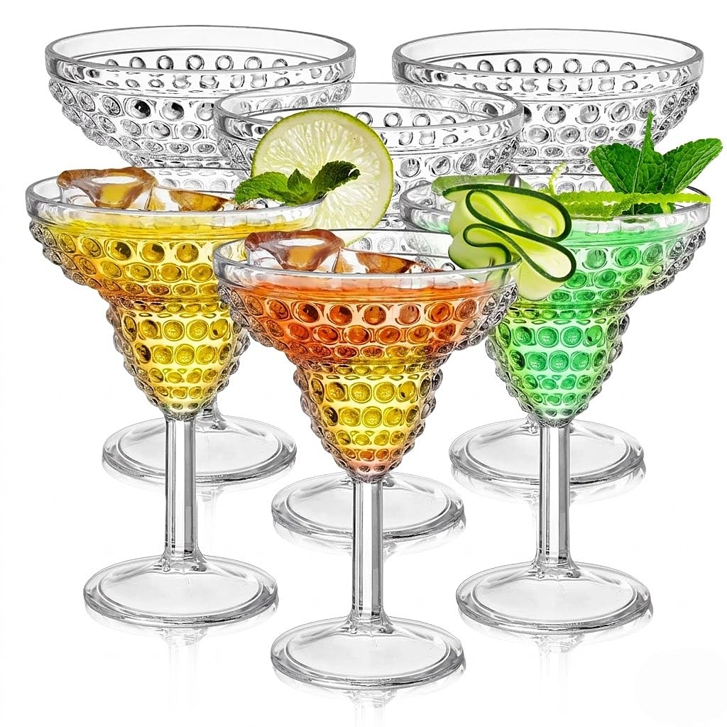 6 Pack 11oz Plastic Stemmed Margarita Glasses V271893