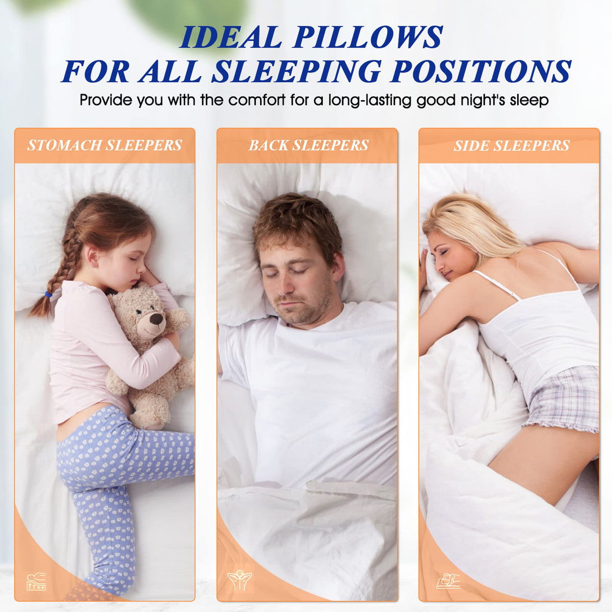King Size Set of 2 Firm Bed Pillows F724