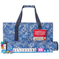 American Mahjong Game Set, 166 White Tiles, 4 Color Rack/Pushers, Blue Carrying Bag T3196