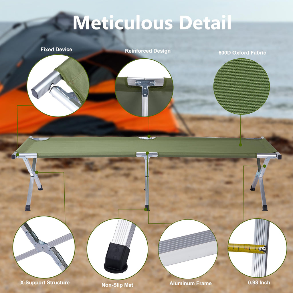 25" Wide Folding Camping Cot with Carry Bag S963140