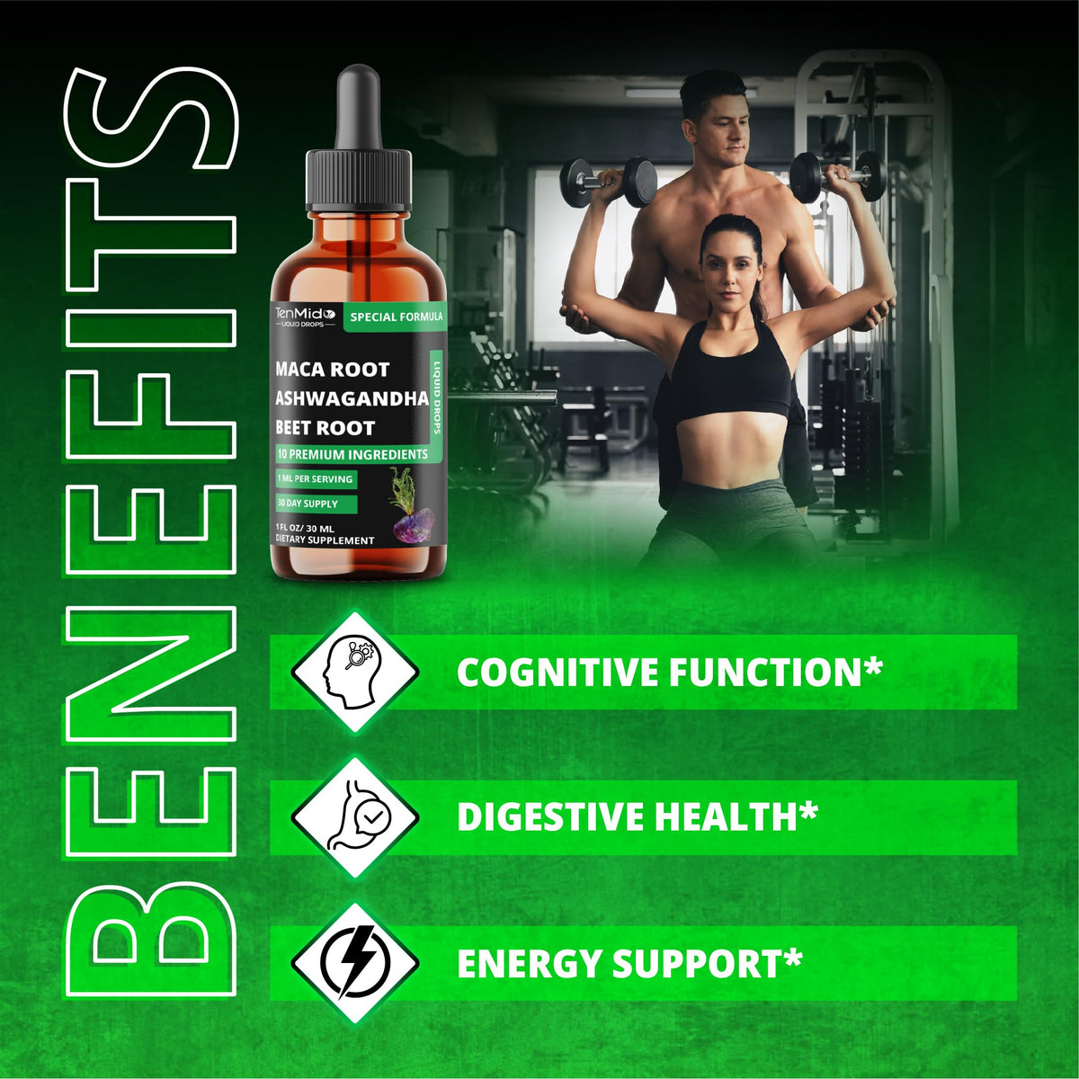 Maca Liquid Drops with Ashwagandha, Fenugreek, Beet Root, L-Arginine, Turmeric, Ginseng P452081