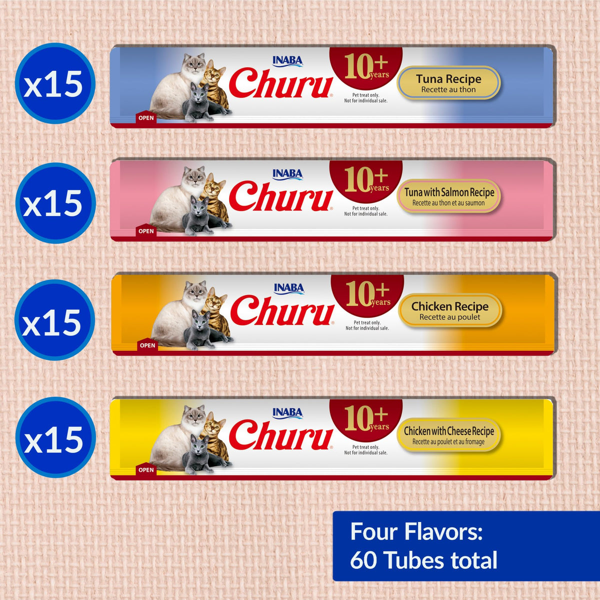Lickable Cat Treats Tuna Chicken Variety 60ct X399