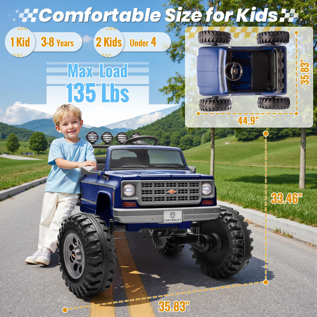 24V Blue 4WD Ride on Monster Truck Car U990605