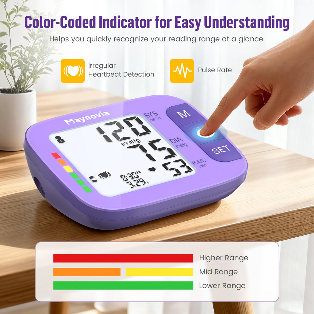 Upper Arm Blood Pressure Monitor 8.6-16.5 in Cuff Purple V6166