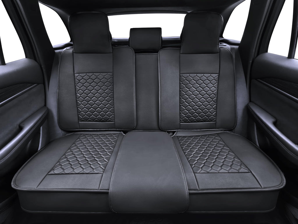 Leather Waterproof Car Seat Cover Full Set Black U84272