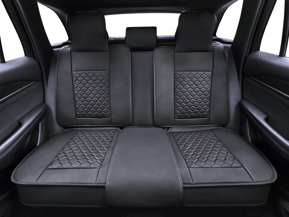 Leather Waterproof Car Seat Cover Full Set Black U84272