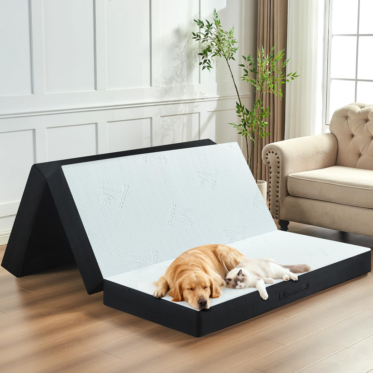 4 Inch Full Size Foldable Memory Foam Trifold Mattress K8111