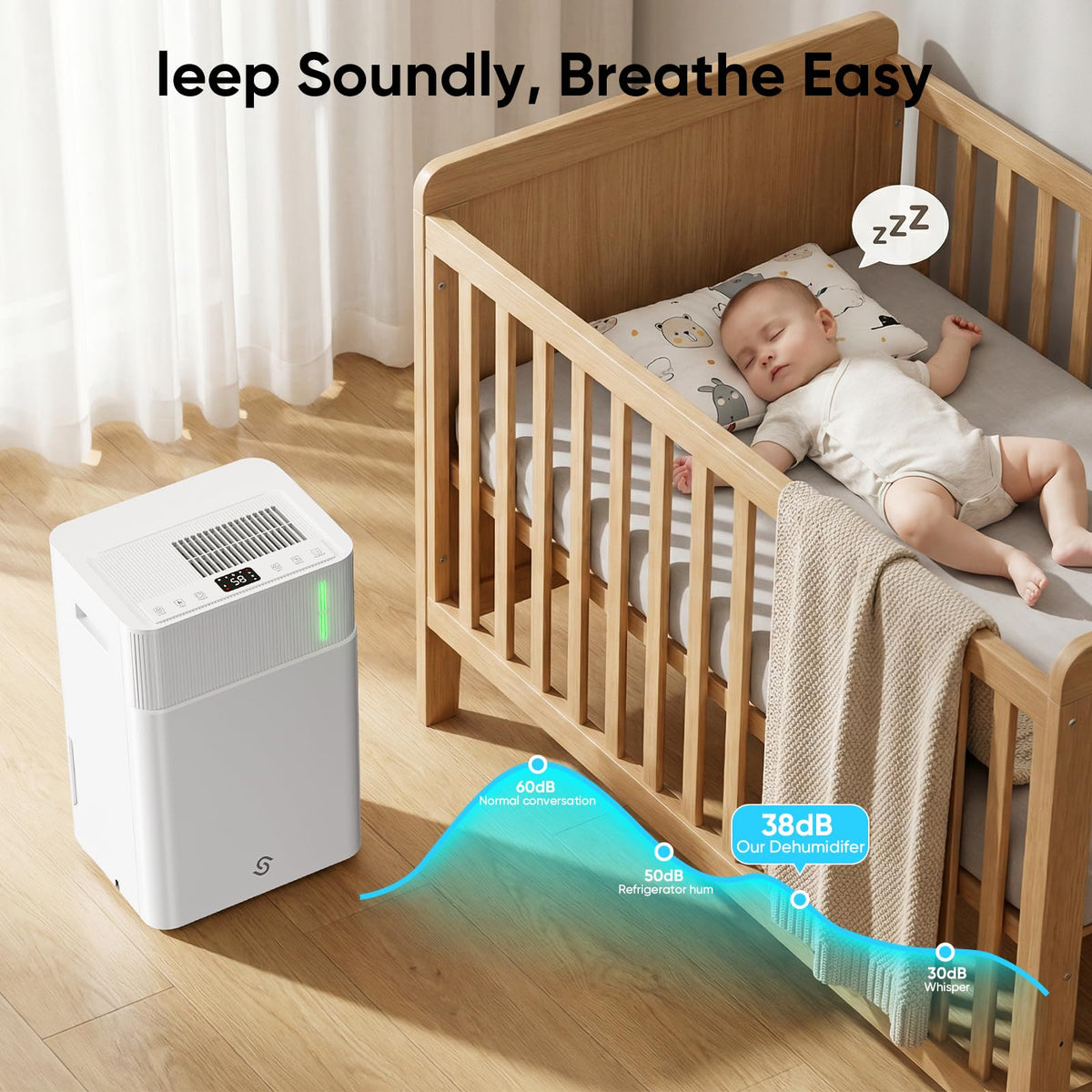 52-Pint 4,500 Sq Ft Dehumidifier with Drain Hose N96914