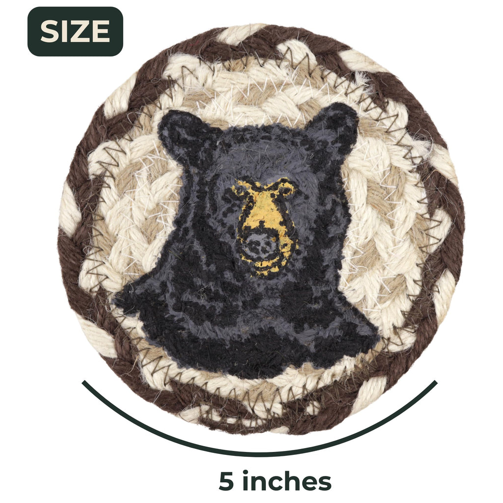 Black Braided Jute Woven Coasters Set of 2 T69096