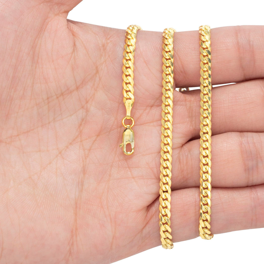 18k Yellow Gold Cuban Link Chain Necklace N73016