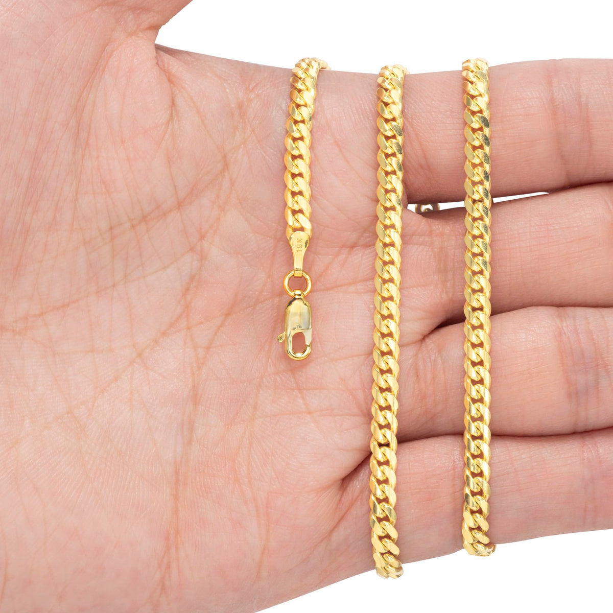 18k Yellow Gold Cuban Link Chain Necklace N73016