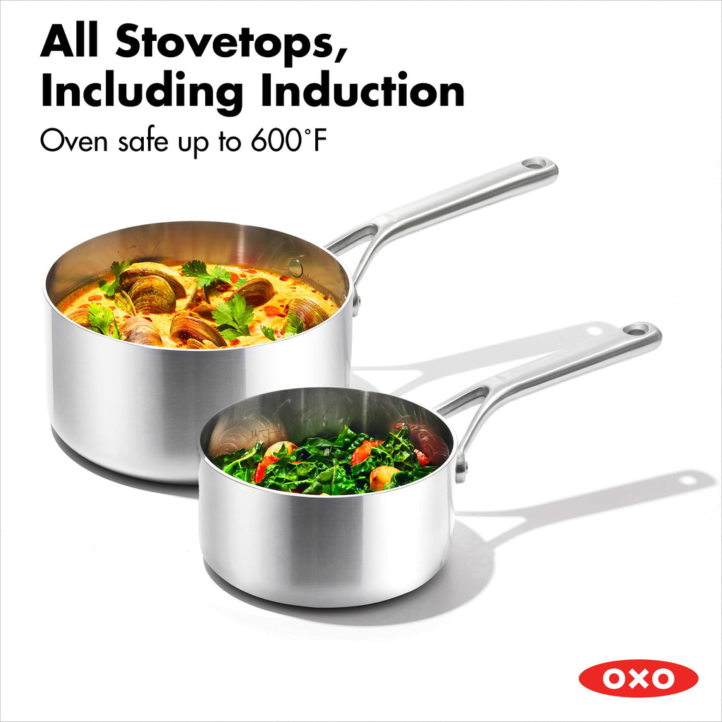 10 Piece Stainless Steel Cookware Set with Ceramic Nonstick Frying Pan L5839