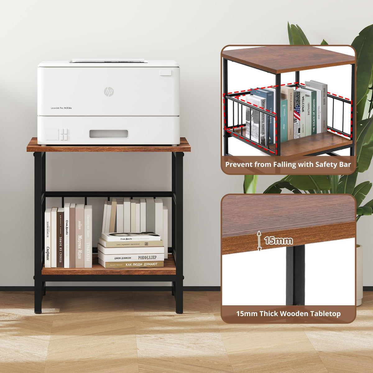 18” Square Side Table with Open Storage Shelf N581497