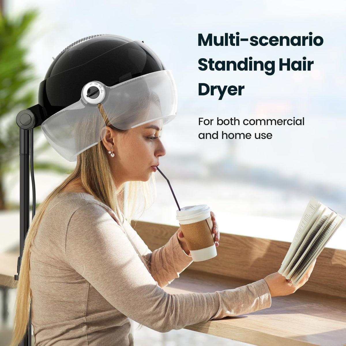 Ionic Hooded Hair Dryer 1875W Gray O4918