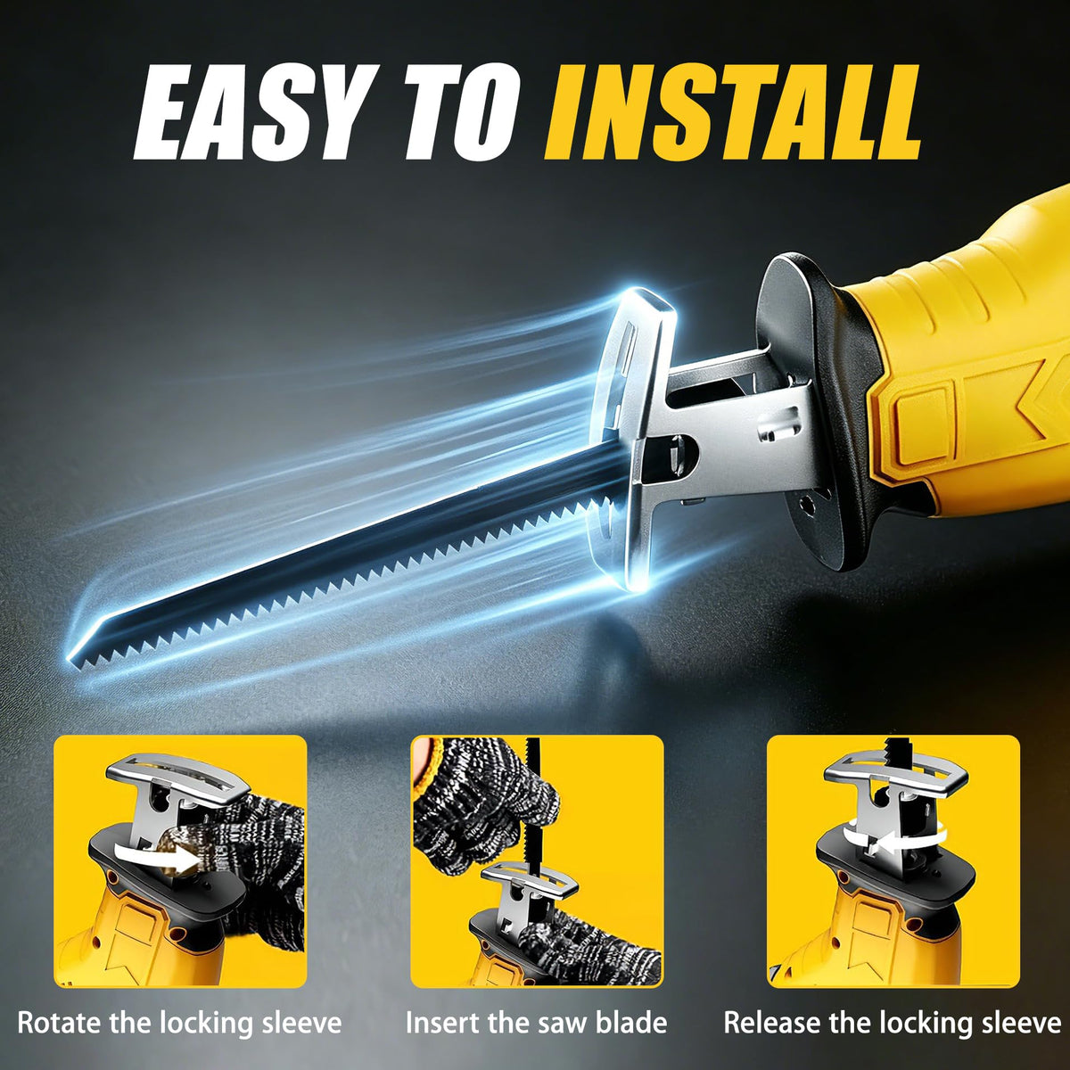 Cordless Reciprocating Saw 400W 3000RPM with 4 Saw Blades N10733