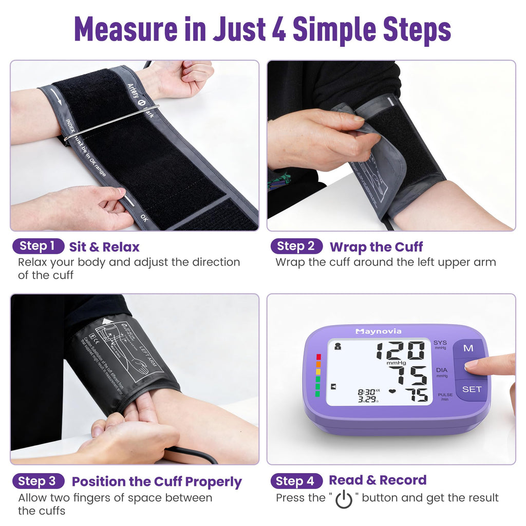 Upper Arm Blood Pressure Monitor 8.6-16.5 in Cuff Purple V6166