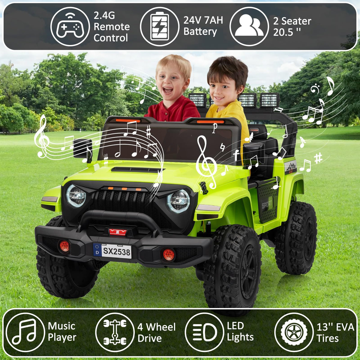 24V 2 Seaters Battery Powered Ride on Car H566946