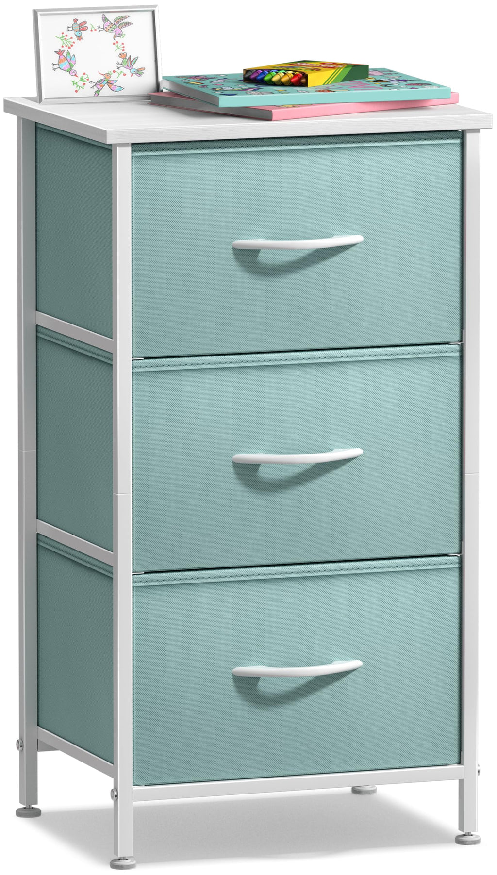 Aqua 3 Drawer Nightstand B4175