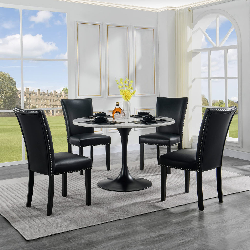 Black PU Dining Chairs Set of 6 P326316