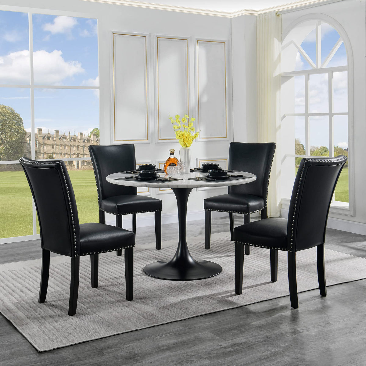 Black PU Dining Chairs Set of 6 P326316