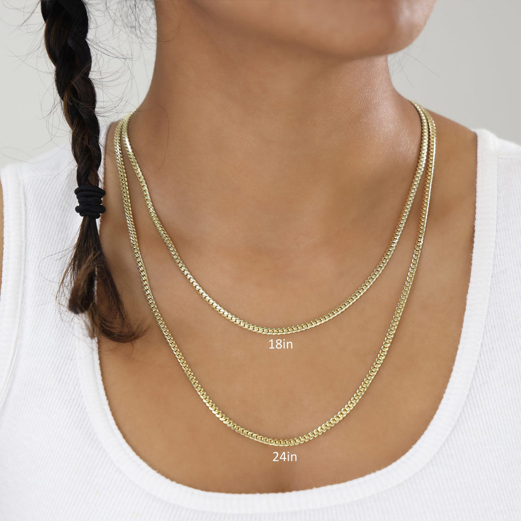 18k Yellow Gold Cuban Link Chain Necklace N73016