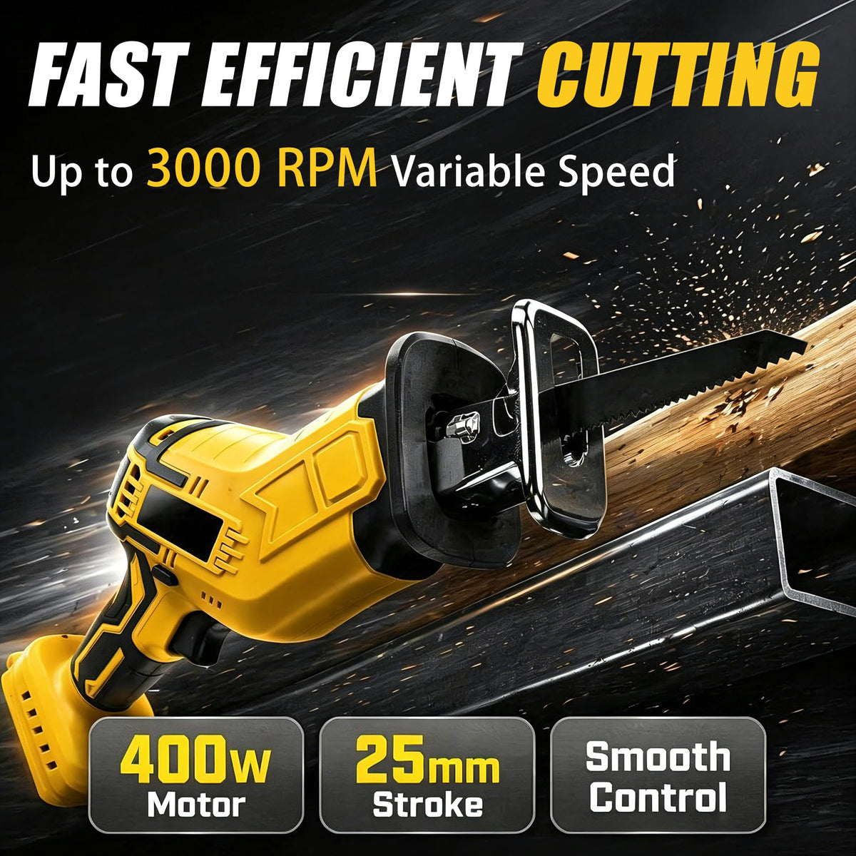 Cordless Reciprocating Saw 400W 3000RPM with 4 Saw Blades N10733