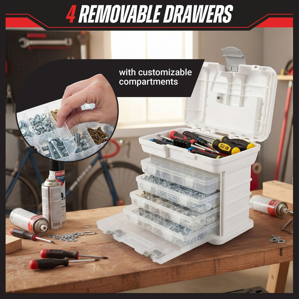 Portable Tool Box Small Parts Organizer with Drawers K83542