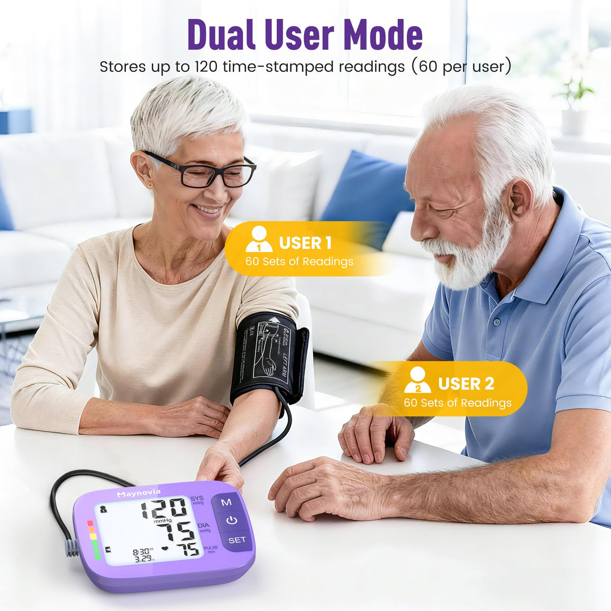 Upper Arm Blood Pressure Monitor 8.6-16.5 in Cuff Purple V6166