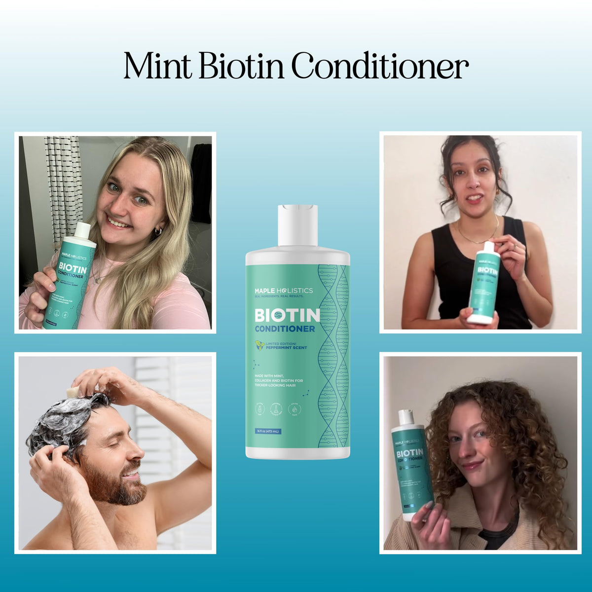 Sulfate Free Biotin Rosemary Peppermint Shampoo and Conditioner Set D79987
