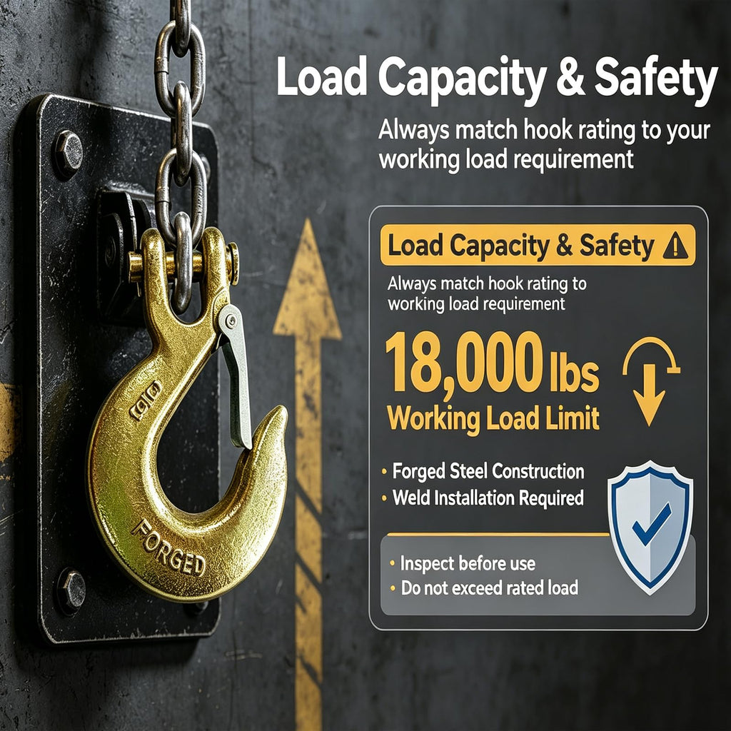 2 Pack 3/8 Inch Forged Steel Clevis Slip Hook with Safety Latch B95583
