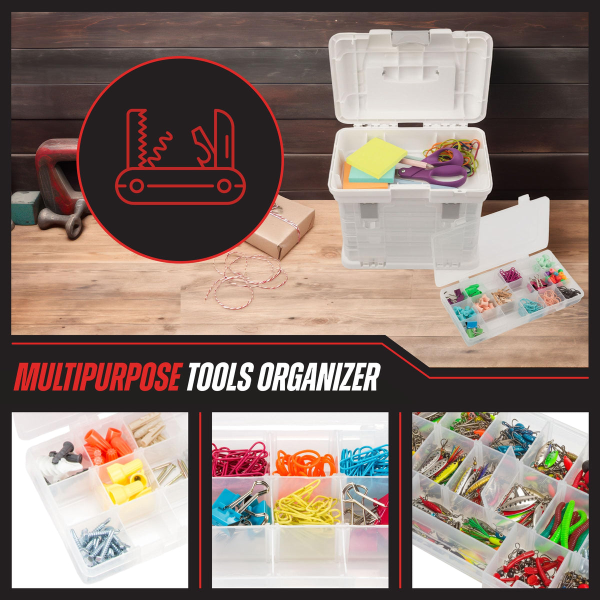 Portable Tool Box Small Parts Organizer with Drawers K83542