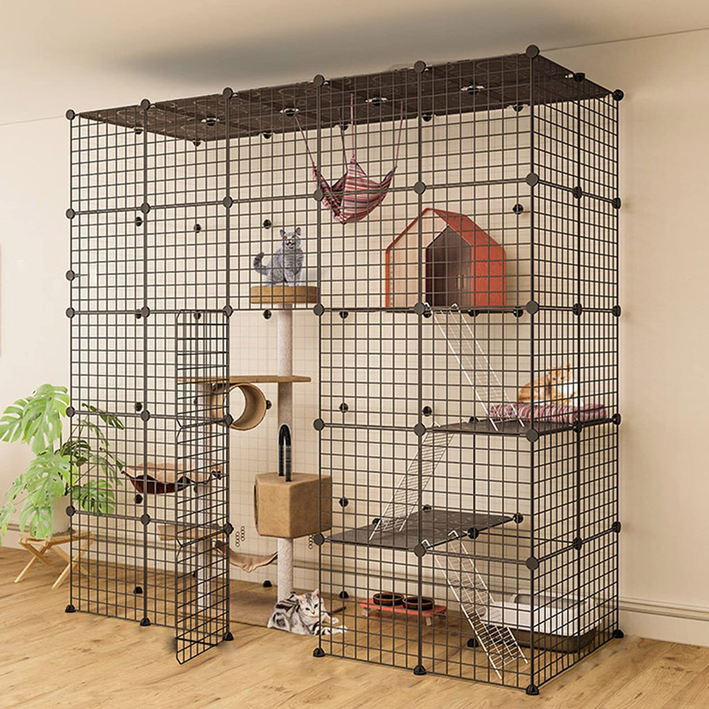 Metal Wire Cat Cage Indoor Playpen Kennel Crate N94120