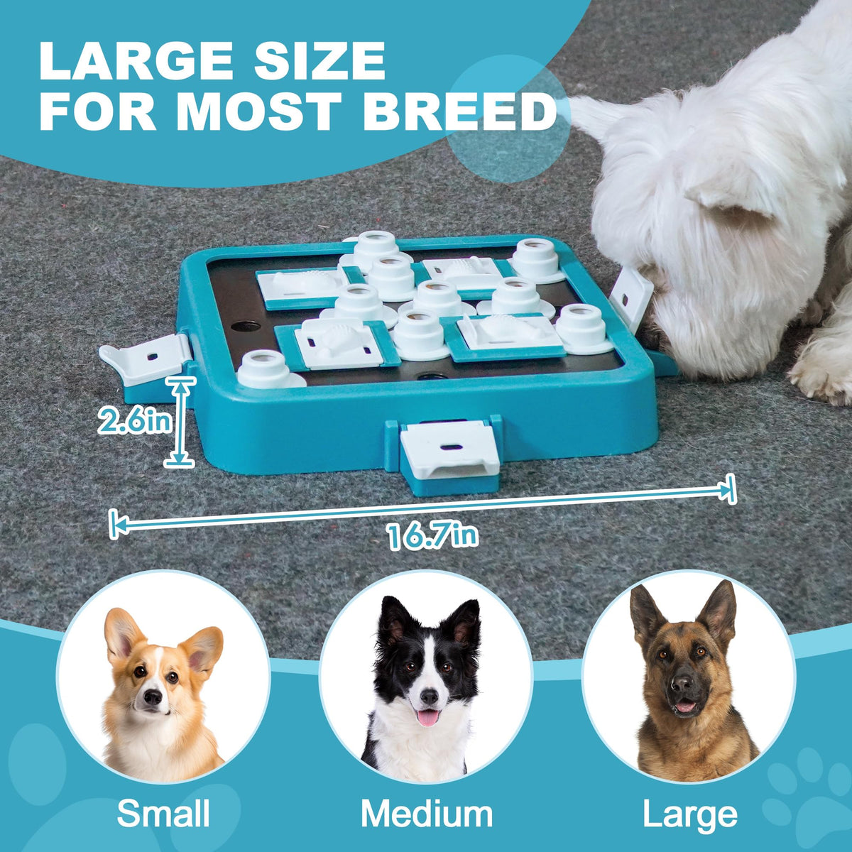 Dog Puzzle Toy Large Size Adjustable Levels Food Treat Game B46201