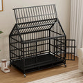 48 Inch Heavy Duty Collapsible Metal Dog Crate with Wheels J8582